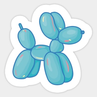 Blue Balloon Dog Animal Sticker